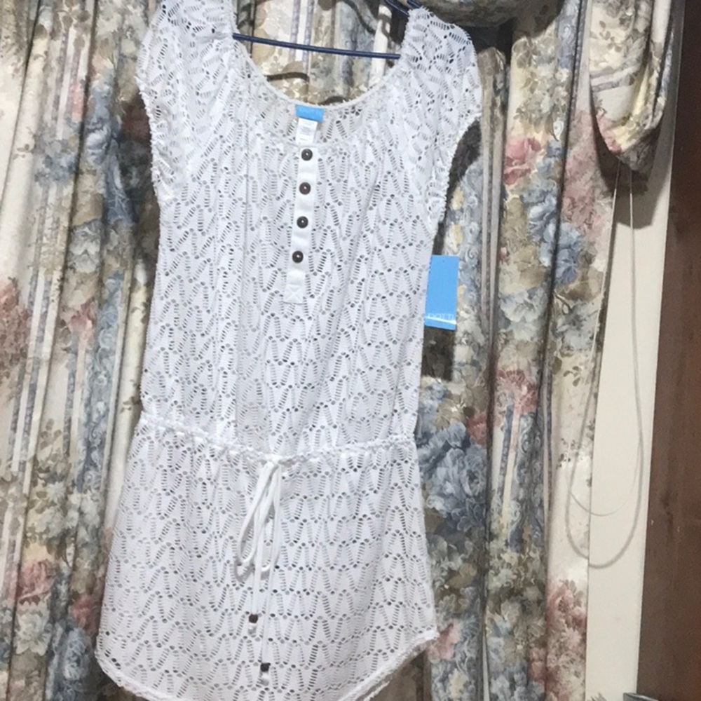 White swimsuit coverup